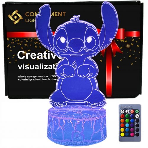  Lampă de noapte LED 3D Telecomandă USB Lilo și Stitch