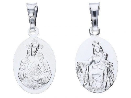  Medalion din argint 925, scapular de botez cu două fețe