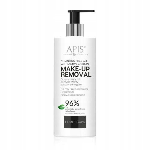  Apis Natural Cosmetics 300 ml gel de curățare a feței cu cărbune activ