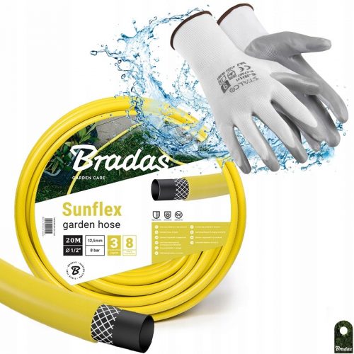  Furtun de grădină Bradas WMS1/220 SUNFLEX 1/2" 20 m + mănuși Stalco 47359 mărimea 10 - XL 1 pereche