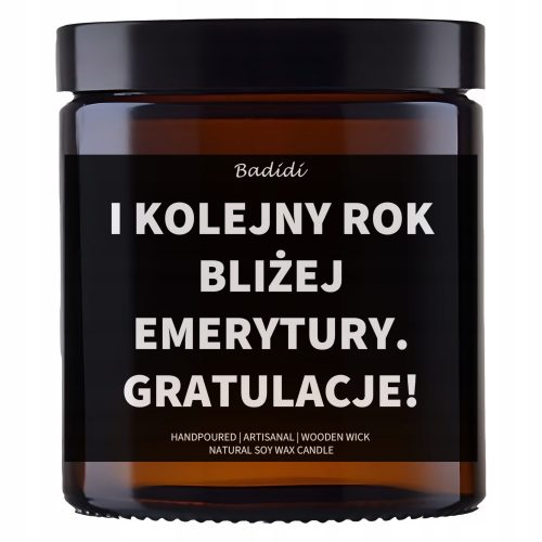 Lumanare de soia cu inscriptia Badidi Amber 180 ml