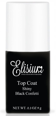  Elisium Top Coat Top lucios pentru lacuri hibride Black Confetti 9g