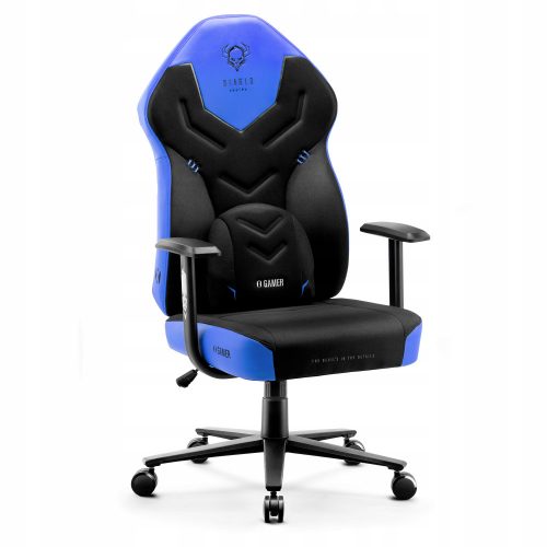  Scaune Diablo X-Gamer 2.0 Scaun de gaming de marime normala, material negru si albastru