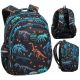  Rucsac școlar CoolPack cu mai multe compartimente negru, Nuanțe de albastru, Nuanțe de portocaliu, Multicolor 21 l