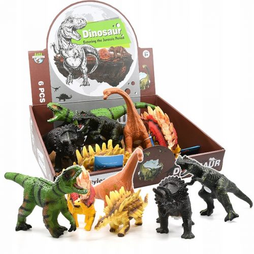  Figurine Dinozauri Rex, cauciuc, moi, set 6 piese