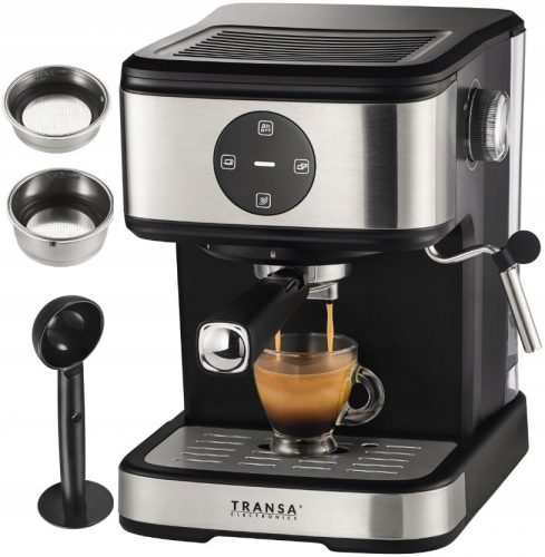  Espressor cu portafiltru Transa Electronics Baristoline 1100 W, argintiu/gri