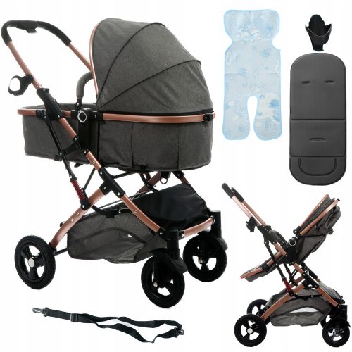  Carucior pentru copii multifunctional 3 in 1 Koetsi, gri