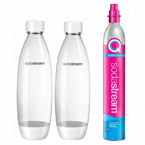  Set SodaStream 2 Sticle cu Siguranță Alb + Cilindru