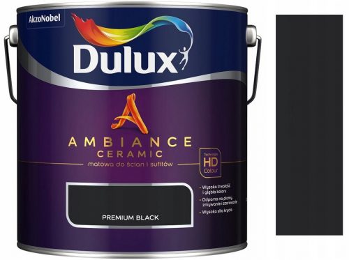  Vopsea de perete ceramica Dulux 2,5 l Premium Black mat