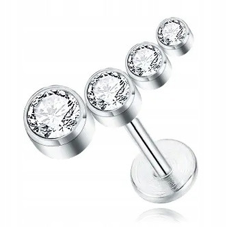  SILVER EEAR HELIX TITANIUM LABRET CERCEL 1.2/8