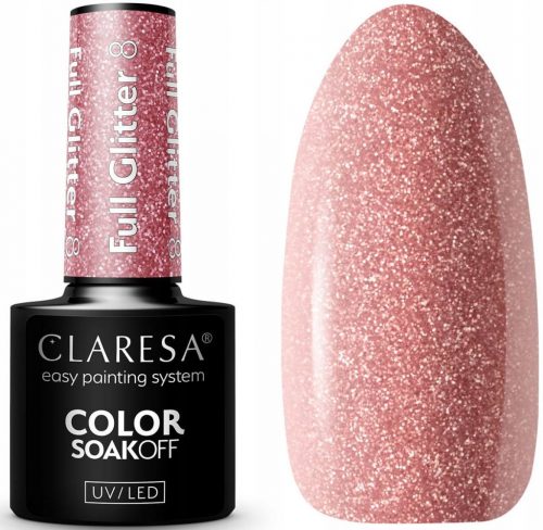  CLARESA - lac hibrid 5ml Full Glitter 8