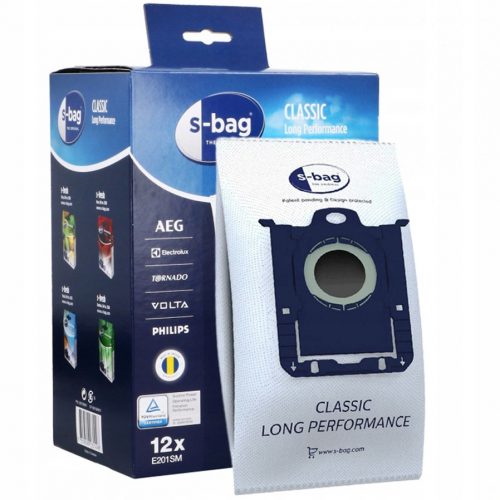  S-Bag Classic E201SM sac sintetic pentru aspirator Long Performance, 12 buc.