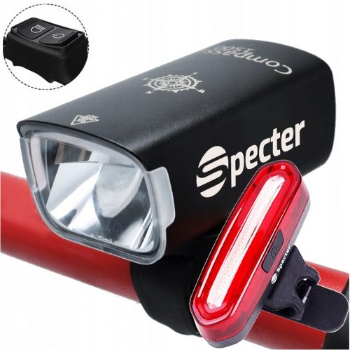  Lampă pentru bicicletă Spectre COMPASS 1500 lm USB + Lampă pentru bicicletă Spectre YQ-Y19 baterie 120 lm