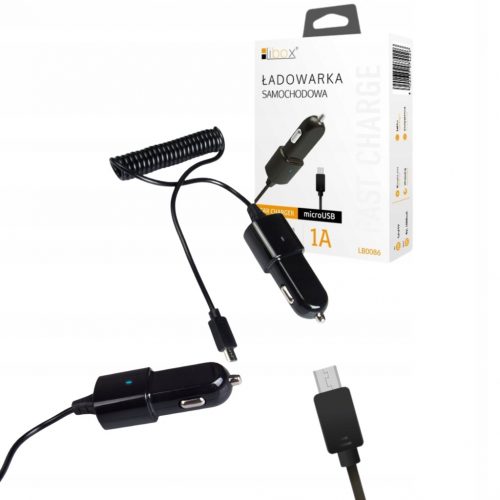  Incarcator auto 2.1A 5V micro USB + USB negru LIBOX LB0086