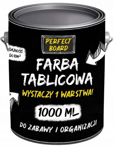 Vopsea acrilica pentru lemn, mobila, pereti, placi Perfect Chemia Budowlana 1 l Negru mat