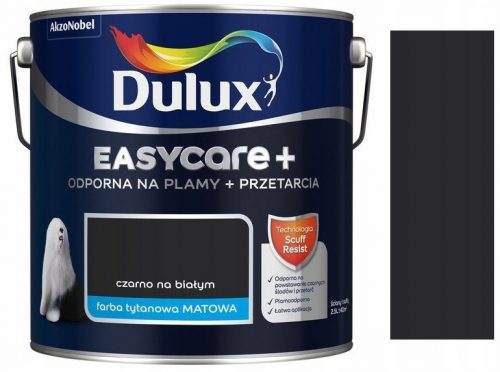  Vopsea perete latex Dulux 2,5 l Negru pe alb mat