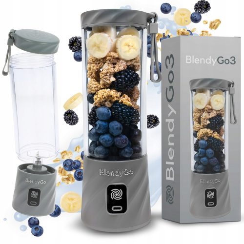  BlendyGo blender cu pahare Mixer pentru smoothie mini blender cu pahare 3 250 W argintiu/gri