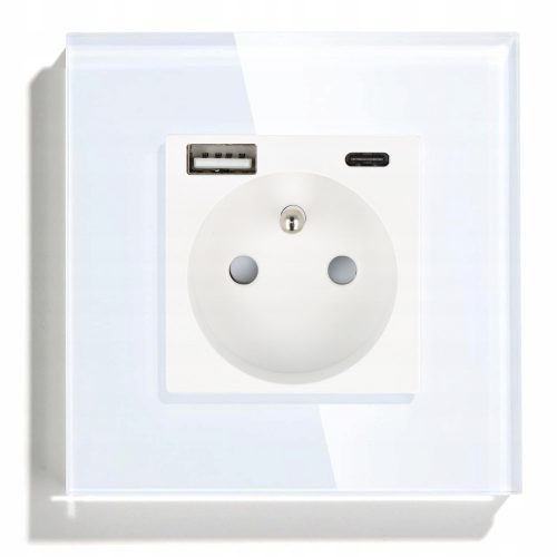 Priză electrică, USB Wall DC Smart Home alb