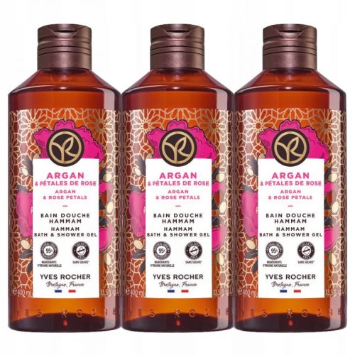  Yves Rocher Argan Oil & Rose Petals 400 ml gel de dus si baie