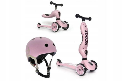  Trotineta cu trei roti Scoot & Ride 96270, roz + casca de bicicleta Scoot and Ride 96323, XXS