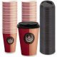 CANI HARTIE DE CAFEA 300ml + CAPACE NEGRE 100buc