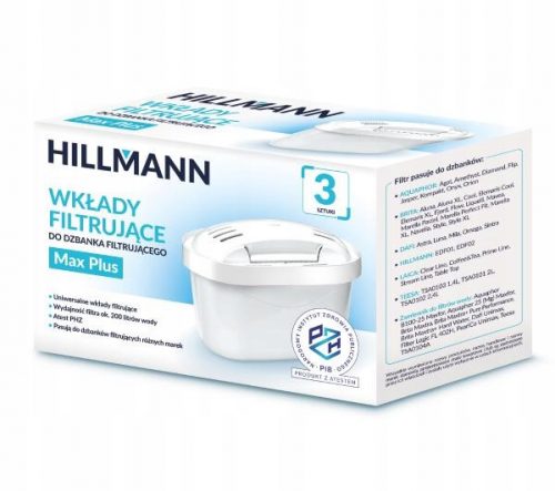  Filtru pentru ulcior Hillmann HILLMAX02, 3 buc.