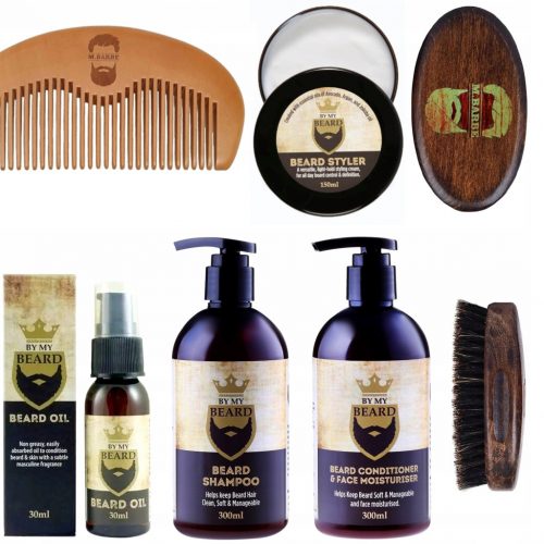  Set de cosmetice pentru îngrijirea bărbii de My Beard Brush pentru un bărbat cu barbă