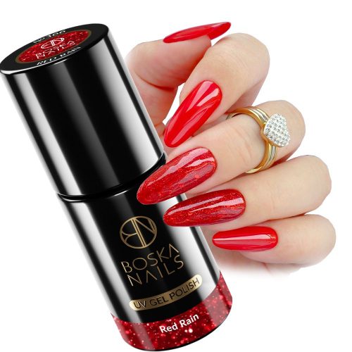  Boska Nails Divine red rain 366 lac hibrid 6 ml