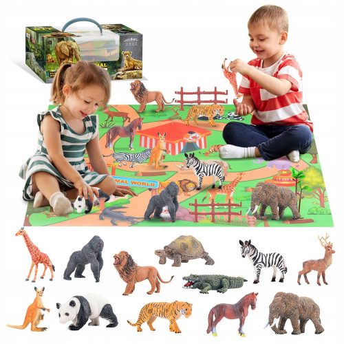  Set animale de safari figurine copac accesorii zoo + mat