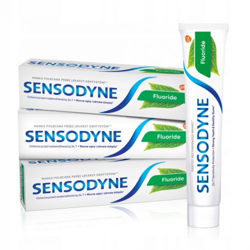  Pastă de dinți Sensodyne Fluoride pentru dinți hipersensibili 75 ml x3