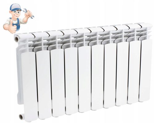 Radiator Krakterm 1184 W alb aluminiu 700 x 575 x 95 mm - racord lateral