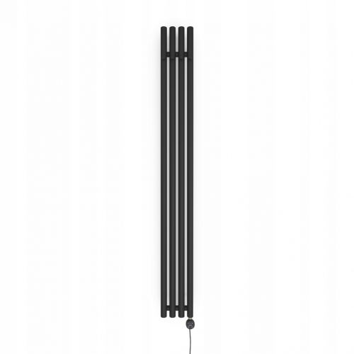  RADIATOR ELECTRIC DE BAIE, NEGRU MAT 180X20,5 CM SUPPORT OLTENS (E)