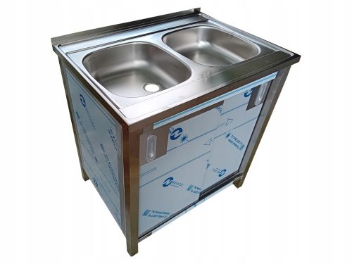 Chiuveta GASTRONOMICA CU 2 COSURI CU RAFT 80X60X85