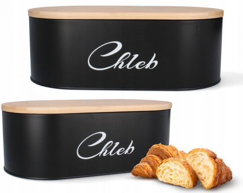  Cutie de paine Chomik Cook Line cu tabla, negru, nuante de metal maro si bej