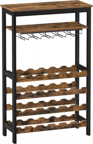 RACK pentru vin, raft loft, cuier rustic din sticla