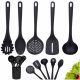 Set ustensile de bucatarie cu recipient, spatula, oala, negru, 5 buc