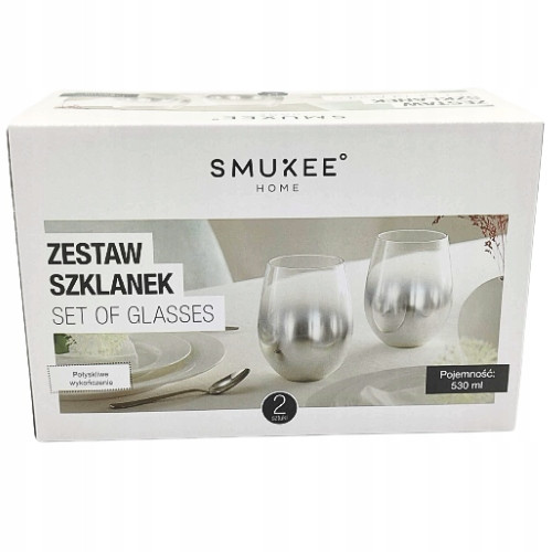  SMUKEE Set două pahare GLAMOUR 2 x 560 ml argintiu 794