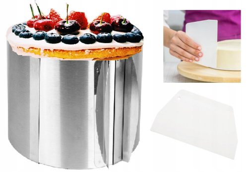 Tava de tort 15,5, diametru 30cm + spatula si racleta pentru netezirea masei de tort cu crema