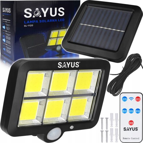  Lampa stradala Sayus 100 W 1000 lm alimentata cu baterie, solar