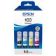  SET de cerneală Epson 103 CMYK 4x 65ml pentru EcoTank L1270 L3210 L3251 L3256 L3550