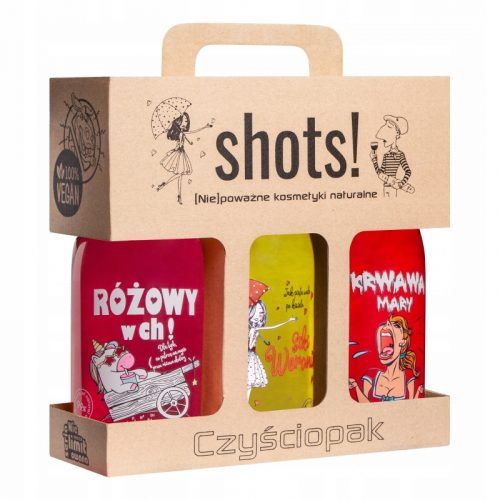  LaQ Shots! Pachet de curățare pentru damă set de geluri de duș 3x500 ml