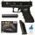  PIST BB GLOCK METAL CU SILENCER, REPLICA ASG + 1000 BB