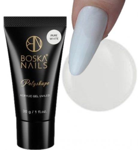  Gel acrilic Boska Polyshape 30g Gel acrilic alb pur pentru alb cu formă dublă