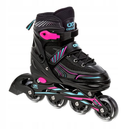  Croxer Optima Mint/Pink Patine în linie reglabile 35-38 Abec7 cauciuc