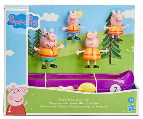  PEPPA PIG CANOE, SET 4 FIGURINE TRIPE KAYAK