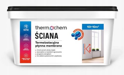 Vopsea acrilica pentru beton, caramida, lemn, grund, perete THERMOCHEM 10 l ALB