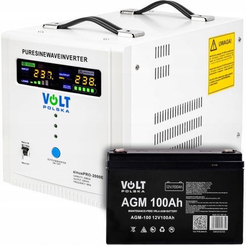 Alimentare de urgență Volt SINUS PRO 2000E + Baterie Volt Polska 12 V 100 Ah