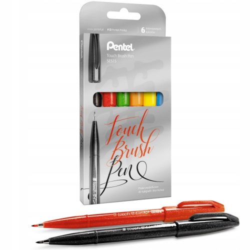  Set pixuri Pentel, varf pensula 2,07 mm, multicolore