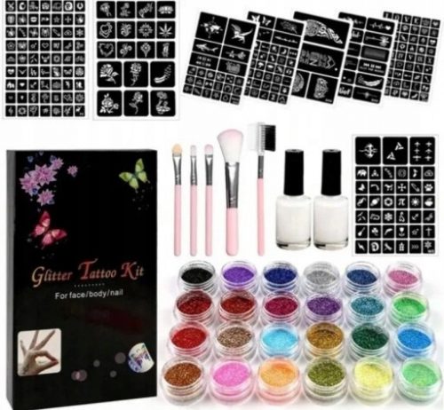  SET DE TATUAJ MARE ȘABLONE TATUAJ GLITTER