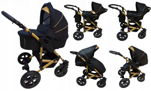  Carucior X-Trall Pram negru si auriu 3in1